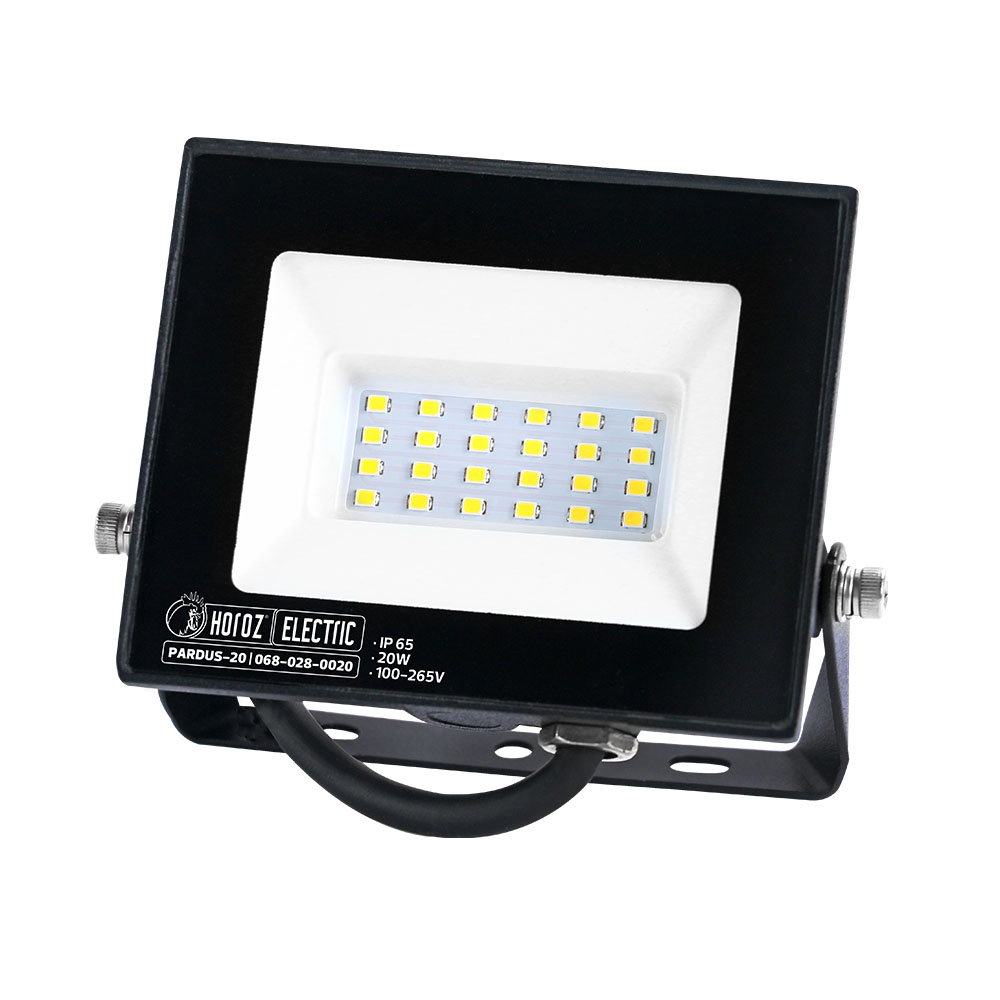 Прожектор SMD LED 20W 6400K 1800Lm 100-265V IP65 чорний PARDUS-20 HOROZ ELECTRIC